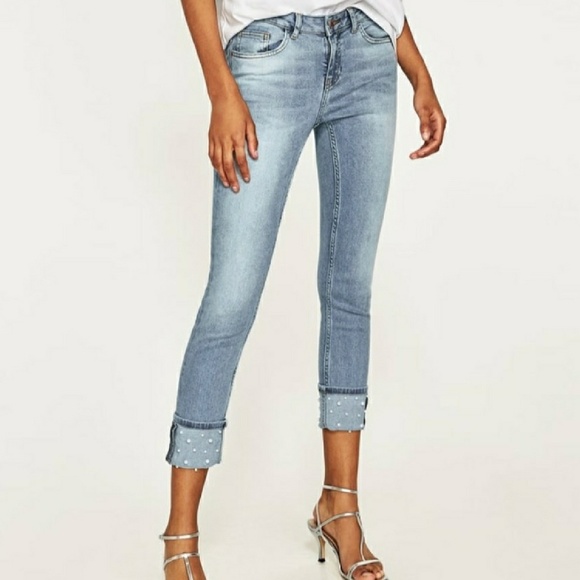 Boutique Denim - Only 1 left!•Pearl cuffed stretchy jeans•sz.2 XS•